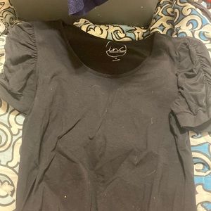 Black short sleeve with ruffled sleeves